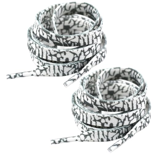 SHTGOI Schnürsenkel 2 Paar flache Schuhbänder bedruckte schnürung laces sneaker shoelaces shoelace schuhband für Sneaker turnschuhe Sportschuhe Basketballschuhe Freizeitschuhe Kinder Erwachsene von SHTGOI