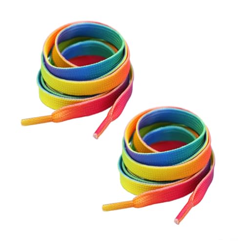 SHTGOI Schnürsenkel 2 Paar flache Schuhbänder bedruckte schnürung laces sneaker shoelaces shoelace schuhband für Sneaker turnschuhe Sportschuhe Basketballschuhe Freizeitschuhe Kinder Erwachsene von SHTGOI