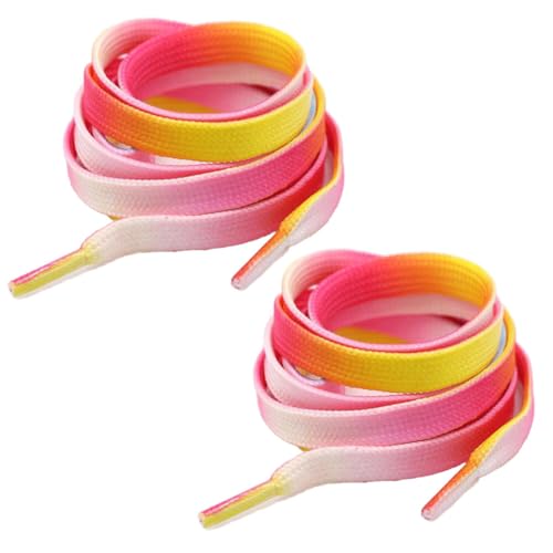 SHTGOI Schnürsenkel 2 Paar flache Schuhbänder bedruckte schnürung laces sneaker shoelaces shoelace schuhband für Sneaker turnschuhe Sportschuhe Basketballschuhe Freizeitschuhe Kinder Erwachsene von SHTGOI