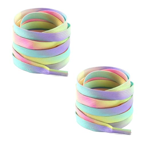 SHTGOI Schnürsenkel 2 Paar flache Schuhbänder bedruckte schnürung laces sneaker shoelaces shoelace schuhband für Sneaker turnschuhe Sportschuhe Basketballschuhe Freizeitschuhe Kinder Erwachsene von SHTGOI