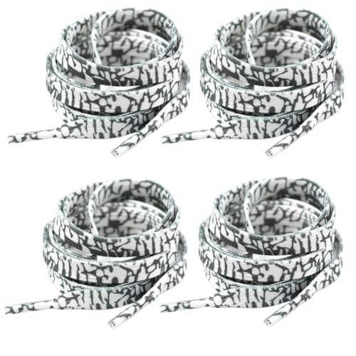 SHTGOI Schnürsenkel 4 Paar flache Schuhbänder bedruckte schnürung laces sneaker shoelaces shoelace schuhband für Sneaker turnschuhe Sportschuhe Basketballschuhe Freizeitschuhe Kinder Erwachsene von SHTGOI