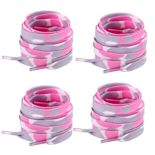 SHTGOI Schnürsenkel 4 Paar flache Schuhbänder bedruckte schnürung laces sneaker shoelaces shoelace schuhband für Sneaker turnschuhe Sportschuhe Basketballschuhe Freizeitschuhe Kinder Erwachsene von SHTGOI