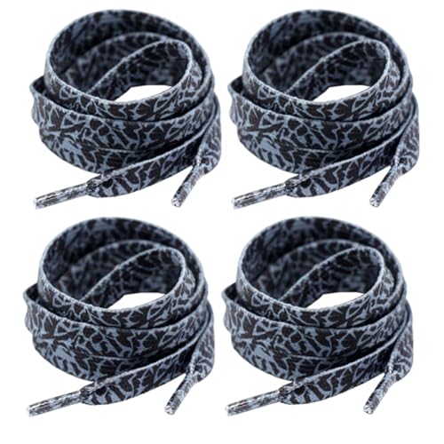SHTGOI Schnürsenkel 4 Paar flache Schuhbänder bedruckte schnürung laces sneaker shoelaces shoelace schuhband für Sneaker turnschuhe Sportschuhe Basketballschuhe Freizeitschuhe Kinder Erwachsene von SHTGOI