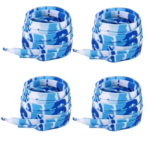 SHTGOI Schnürsenkel 4 Paar flache Schuhbänder bedruckte schnürung laces sneaker shoelaces shoelace schuhband für Sneaker turnschuhe Sportschuhe Basketballschuhe Freizeitschuhe Kinder Erwachsene von SHTGOI