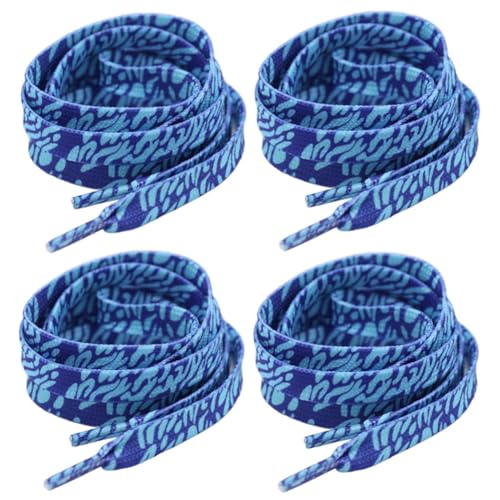 SHTGOI Schnürsenkel 4 Paar flache Schuhbänder bedruckte schnürung laces sneaker shoelaces shoelace schuhband für Sneaker turnschuhe Sportschuhe Basketballschuhe Freizeitschuhe Kinder Erwachsene von SHTGOI