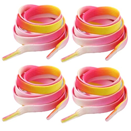 SHTGOI Schnürsenkel 4 Paar flache Schuhbänder bedruckte schnürung laces sneaker shoelaces shoelace schuhband für Sneaker turnschuhe Sportschuhe Basketballschuhe Freizeitschuhe Kinder Erwachsene von SHTGOI