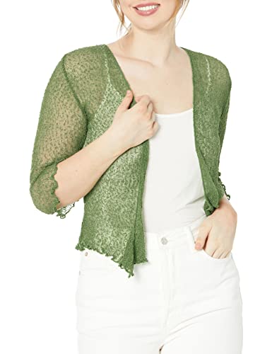 SHU-SHI - Damen Bolero-Cardigan zum Zubinden - transparent - leichtes Strickmaterial - Einheitsgröße - Grün SHU-SHI - Damen Bolero-Cardigan zum Zubinden - transparent - leichtes Strickmaterial - Einheitsgröße - Grün von SHU-SHI