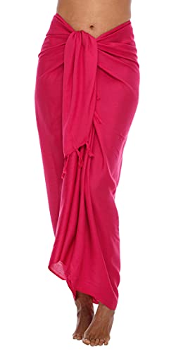 SHU-SHI - Damen Sarong/Pareo für den Strand - zum Tragen über Badeanzügen - EinheitsgröÃŸe - Pink von SHU-SHI