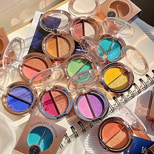 SHUAIGUO Double Colors Lidschatten-Palette Hochpigmentierter Glitzer-Matt-Augen-Schatten Tragbar 01 von SHUAIGUO