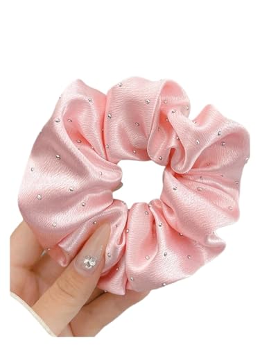 1/3 Stück modische Haargummis mit Kristallpunkten, Haarring für Damen und Mädchen, Party, Pferdeschwanz-Halter, Haar-Zubehör (1 Stück rosa) von SHUIXIAYUE
