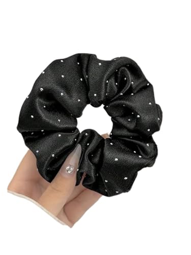 1/3 Stück modische Haargummis mit Kristallpunkten, Haarring für Damen und Mädchen, Party, Pferdeschwanz-Halter, Haar-Zubehör (1 Stück schwarz) von SHUIXIAYUE