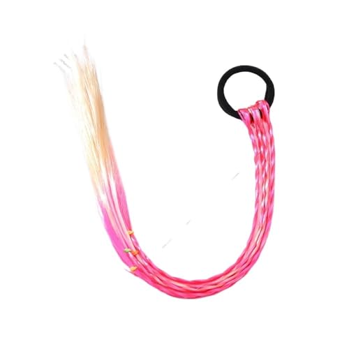 Bunte Perücken für Mädchen, Pferdeschwanz, Haarbänder, Haarbänder, Kopfbedeckung, Kinder-Haarschmuck, Haarschmuck, Haarschmuck (Rosa) von SHUIXIAYUE