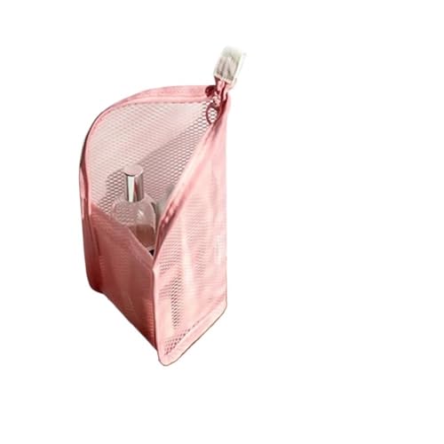 SHUIXIAYUE 1 x Kosmetiktasche für Damen, transparenter Reißverschluss, Make-up-Tasche, Reise-Make-up-Pinselhalter, Organizer, Kulturbeutel, B-Rosa, Einheitsgröße von SHUIXIAYUE
