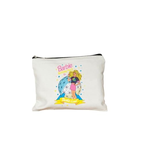 SHUIXIAYUE Come on Barbie Cartoon Print Damen Make-up Tasche Leinwand Bleistift Tasche Brieftasche Student Bleistift Tasche Toilettenbeutel Wiederverwendbares Geschenk, 6, 22cmX18cm von SHUIXIAYUE