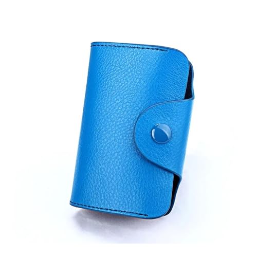 SHUIXIAYUE Damen-Geldbörse mit 15 Kartenfächern, Rindsleder, Kreditkartenhalter, Clip, mehrfarbig, Geldbörse, Organizer, Tasche, Business-Tasche, blau, Einheitsgröße von SHUIXIAYUE