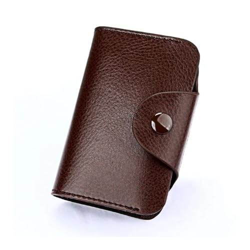 SHUIXIAYUE Damen-Geldbörse mit 15 Kartenfächern, Rindsleder, Kreditkartenhalter, Clip, mehrfarbig, Geldbörse, Organizer, Tasche, Business-Tasche, coffee, Einheitsgröße von SHUIXIAYUE