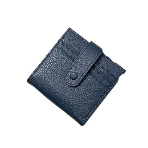 SHUIXIAYUE Echtes Leder Frauen Blockierung Ultradünne Mini Kurze Geldbörse Kleine Damen Zweifach Geldbörse mit 9 Kartenfächern, 1 Münzfach, blau2, Einheitsgröße von SHUIXIAYUE