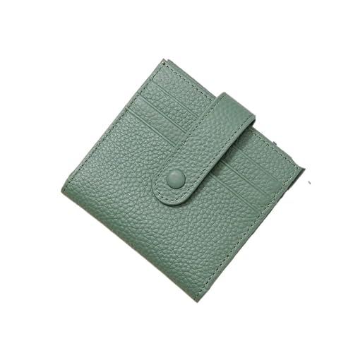 SHUIXIAYUE Echtes Leder Frauen Blockierung Ultradünne Mini Kurze Geldbörse Kleine Damen Zweifach Geldbörse mit 9 Kartenfächern, 1 Münzfach, grün, Einheitsgröße von SHUIXIAYUE