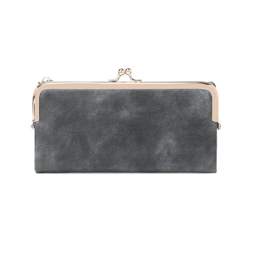 SHUIXIAYUE Einfarbige multifunktionale lange Geldbörse, Vintage-Clutch, Münzgeldbörse, Damen-Kartenhalter, Reißverschluss, Qb332-Grau, 2PCS SHUIXIAYUE Einfarbige multifunktionale lange Geldbörse, Vintage-Clutch, Münzgeldbörse, Damen-Kartenhalter, Reißverschluss, Qb332-Grau, 2PCS von SHUIXIAYUE