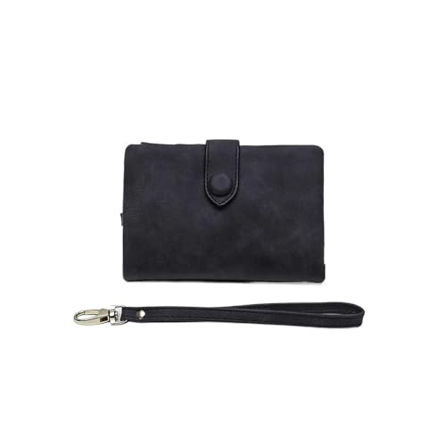 SHUIXIAYUE Geldbörse Damen Kurze Koreanische Süße Schnalle Double Discount Multi Card Change Handtasche, Schwarz , Einheitsgröße von SHUIXIAYUE