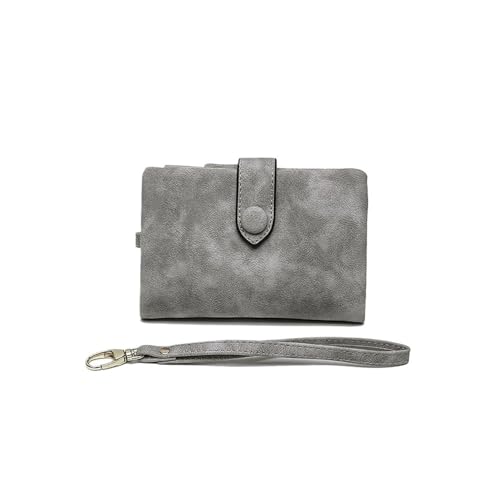 SHUIXIAYUE Geldbörse Damen Kurze Koreanische Süße Schnalle Double Discount Multi Card Change Handtasche, grau, Einheitsgröße von SHUIXIAYUE