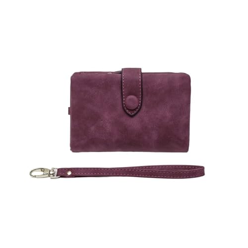 SHUIXIAYUE Geldbörse Damen Kurze Koreanische Süße Schnalle Double Discount Multi Card Change Handtasche, rotviolett, Einheitsgröße von SHUIXIAYUE