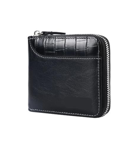 SHUIXIAYUE Herren-Geldbörse aus Leder, luxuriös, mit Reißverschluss, Kartenhalter mit Münzfach, Schwarz , Einheitsgröße von SHUIXIAYUE
