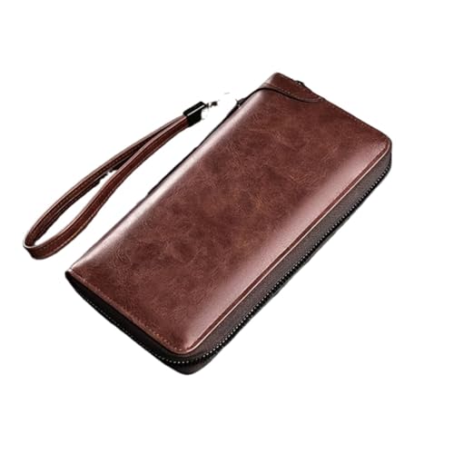 SHUIXIAYUE Herren-Geldbörse mit Reißverschluss, PU-Leder, einfarbig, schwarz, perfekt für Business und als Kartenhalter, weiß, Einheitsgröße von SHUIXIAYUE