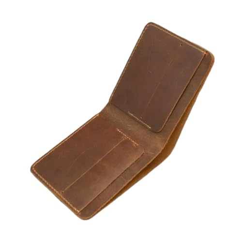 SHUIXIAYUE Herren Leder Geldbörse Echtleder Geldbörse Kartentasche Einfacher Retro Europäischer und Amerikanischer Stil, 3, Einheitsgröße von SHUIXIAYUE