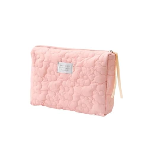 SHUIXIAYUE Make-up-Tasche für Damen, mit Blumenmuster, gesteppt, Baumwolle, weich, mit Reißverschluss, große Reise-Waschtasche, 2, Einheitsgröße von SHUIXIAYUE