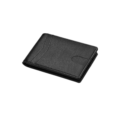 SHUIXIAYUE Modische, minimalistische Herren-Geldbörse aus Kohlefaser, ultradünn, dreifach gefaltet, Qb354-plainblack1, Einheitsgröße von SHUIXIAYUE
