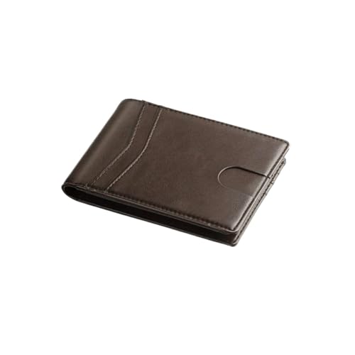 SHUIXIAYUE Modische, minimalistische Herren-Geldbörse aus Kohlefaser, ultradünn, dreifach gefaltet, Qb354-plaincoffee1, Einheitsgröße von SHUIXIAYUE