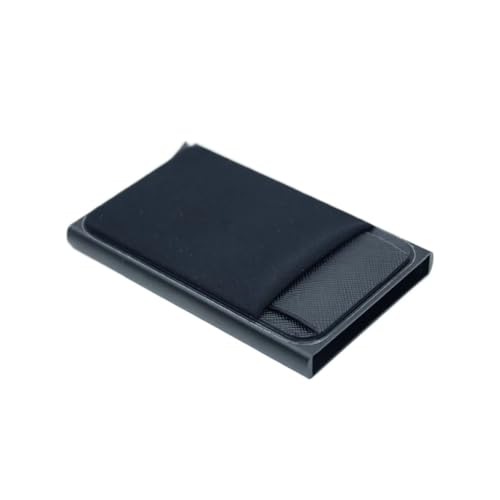 SHUIXIAYUE Schlanke Aluminium-Geldbörse mit elastischer Rückseite, Ausweis-/Kreditkartenhalter, Mini-Geldbörse, automatisches Pop-Up-Bankkartenetui, Schwarz , Einheitsgröße von SHUIXIAYUE