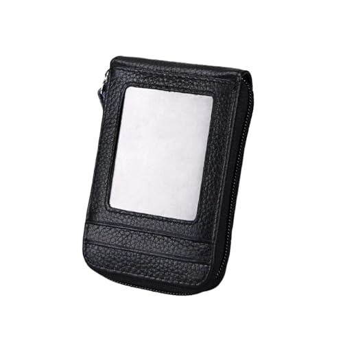 SHUIXIAYUE Visitenkartenetui aus echtem Leder, Premium-Rindsleder, mit mehreren Kartenfächern, schlanker Blockierer, Organizer für Männer und Frauen, Schwarz , Einheitsgröße von SHUIXIAYUE