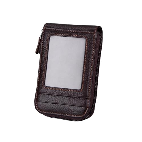 SHUIXIAYUE Visitenkartenetui aus echtem Leder, Premium-Rindsleder, mit mehreren Kartenfächern, schlanker Blockierer, Organizer für Männer und Frauen, coffee, Einheitsgröße von SHUIXIAYUE