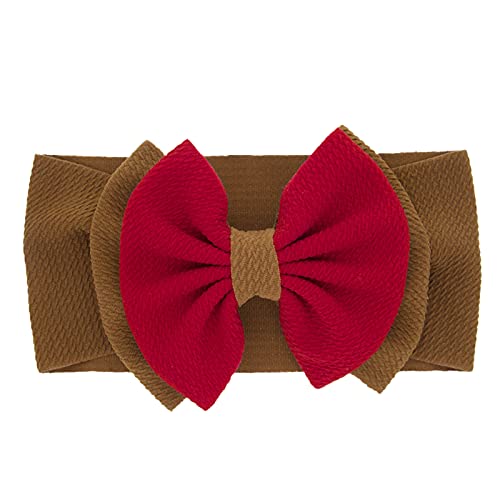 Baby Haarbinder Kontrast Mädchen Accessoires Hut 1PC Stretch Color Bowknot Baby Kopfschmuck Baby Weihnachten (L, One Size) von SHUIYUE