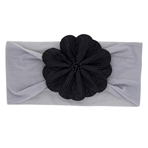 Blumen Kleinkinderbaby Turban Headband Accessoires Mädchen Babypflege Baby Haarschleife 6 Monate (1-Black, One Size) von SHUIYUE