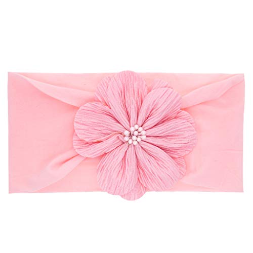 Blumen Kleinkinderbaby Turban Headband Accessoires Mädchen Babypflege Baby Haarschleife 6 Monate (1-Pink, One Size) von SHUIYUE