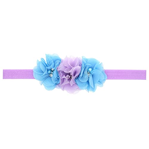 Blumen Stirnbänder Baby Mädchen Stirnband Haarband Schleife Haarband für Neugeborene Baby-Mädchen-Bögen Kopfbedeckung Elastische Haarbänder Geschenke (Purple#2, One Size) von SHUIYUE