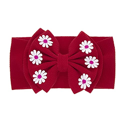 Haarbinder Baby Blumen feste Accessoires Bowknot hat Baby 1PC dehnbare Babypflege Kinderschleife (Red, One Size) von SHUIYUE
