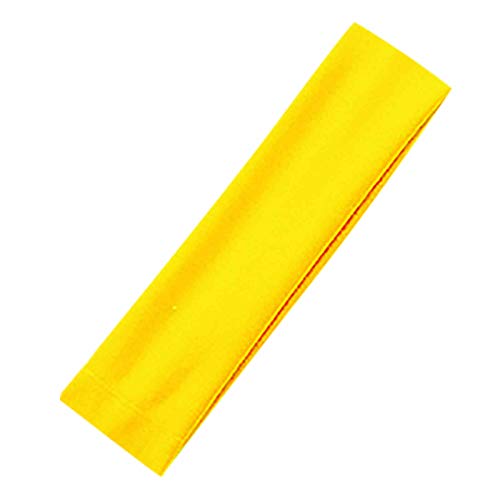 Headband Color 12 Sports Women 's Headband Cotton elastisches Yoga-Zubehör Kinder Haarband (Yellow, One Size) von SHUIYUE