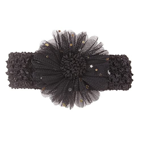 Kleinkind, Säugling, Baby, Mädchen, feste Spitze, Haarband, Kopfbedeckung, Stirnband, elastisch, Haarschmuck Kinder Haarband Mit Schleife (Black, One Size) von SHUIYUE