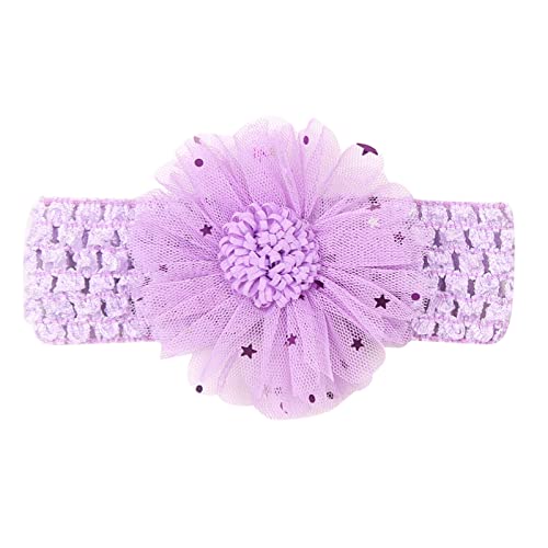 Kleinkind, Säugling, Baby, Mädchen, feste Spitze, Haarband, Kopfbedeckung, Stirnband, elastisch, Haarschmuck Kinder Haarband Mit Schleife (Purple, One Size) von SHUIYUE