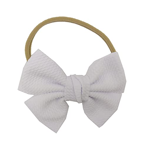 Kleinkind Baby Mädchen Stirnband Bowknot elastisches Haarband für Stirnbänder Mädchen (White, One Size) von SHUIYUE