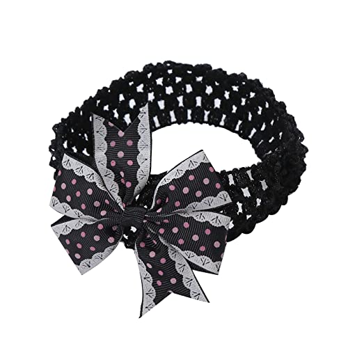 Kleinkind Baby Mädchen Stirnband Punktdrucke Bowknot elastisches Haarband für Haarband Baby Junge (Black, One Size) von SHUIYUE