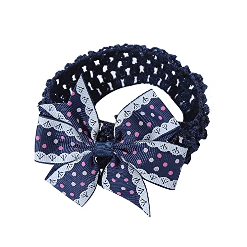 Kleinkind Baby Mädchen Stirnband Punktdrucke Bowknot elastisches Haarband für Haarband Baby Junge (Navy, One Size) von SHUIYUE