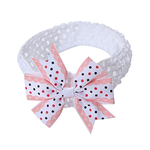 Kleinkind Baby Mädchen Stirnband Punktdrucke Bowknot elastisches Haarband für Haarband Baby Junge (White, One Size) von SHUIYUE