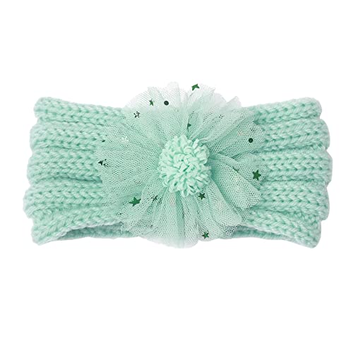 Kleinkind Baby Mädchen Stretch gestrickt geknotet Haarband Kopfbedeckung Stirnband Schleifenstirnband (Mint Green, One Size) von SHUIYUE