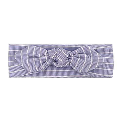 Kleinkind Baby Mädchen gerippt gestreift Schleife Haarband Kopfbedeckung Stirnband Haarschmuck Schleife (Purple, One Size) von SHUIYUE