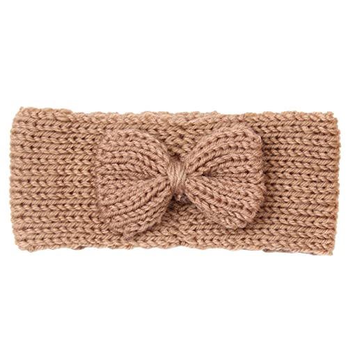 Kleinkind Baby Mädchen gestrickt solide Schleife Haarband Kopfbedeckung Stirnband Baby 12 Monate Geschenk (Coffee, One Size) von SHUIYUE